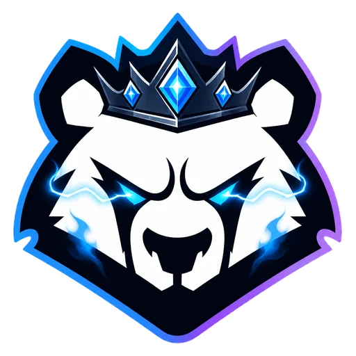 Lucky Bear Casino — мобильный гид Lucky Bear с короной и голубым электрическим свечением